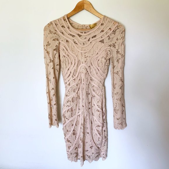 COCKTAIL DRESS • Lace + Embroidered • Size 2 - Picture 2 of 7